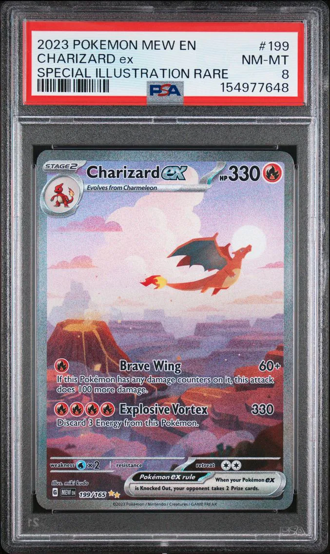 2023 #199 Charizard EX PSA 8 Mew