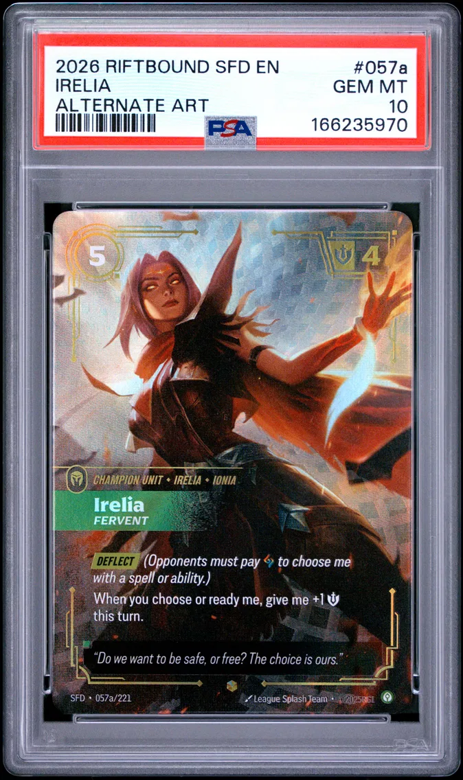 2026 #057a Irelia - Fervent PSA 10 Riftbound: League of Legends Sfd-Spiritforged