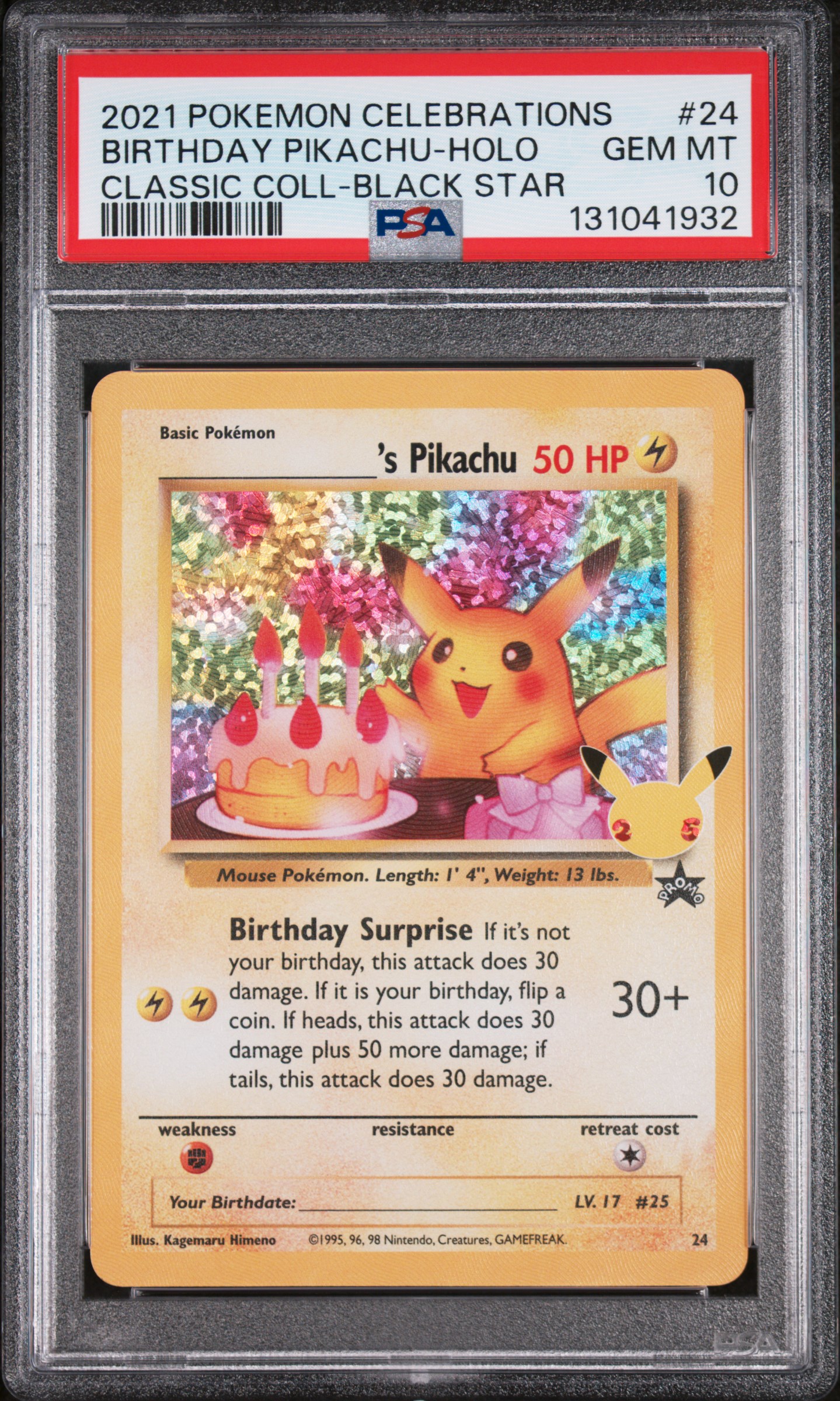 Birthday Pikachu-Holo