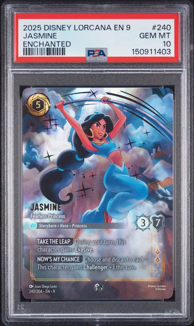 2025 #240 Jasmine - Fearless Princess PSA 10 Disney Lorcana EN 9-Fabled