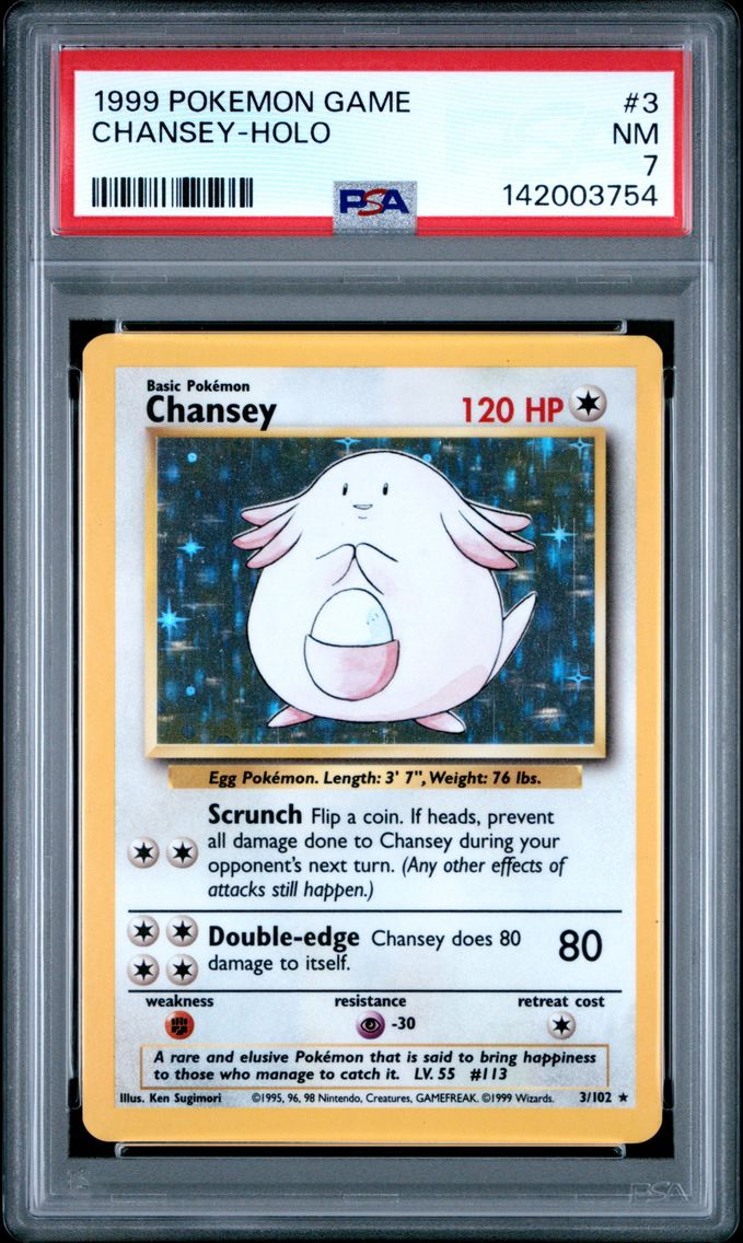 1999 #3 Chansey-Holo PSA 7 Game
