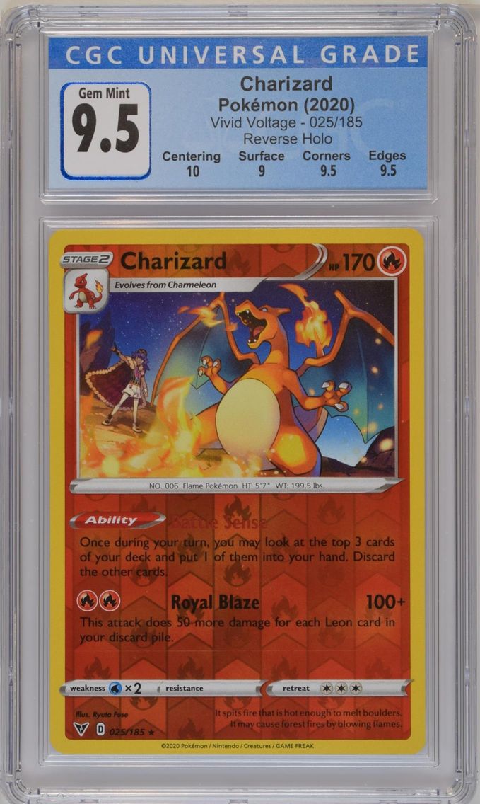 2020 #025 Charizard Reverse Holo CGC 10 Vivid Voltage - English