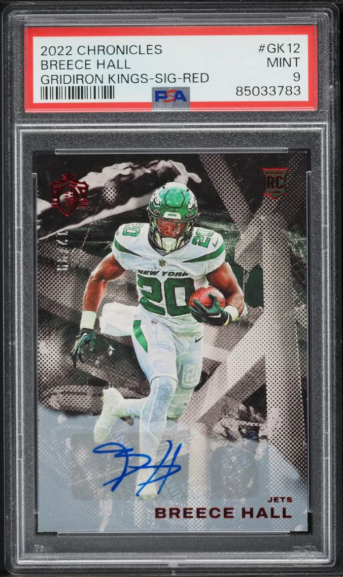 2022 #GK12 Breece Hall PSA 9 Panini Chronicles Gridiron Kings