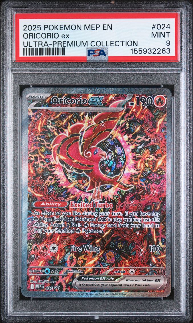 2025 Pokemon Mep EN-Me Black Star Promo Oricorio EX Mep EN-Me Black Star Promo #024 PSA 9
