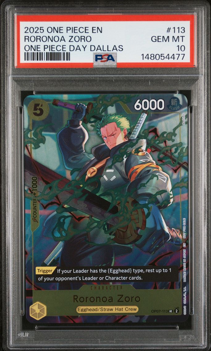 2025 #113 Roronoa Zoro PSA 10 On