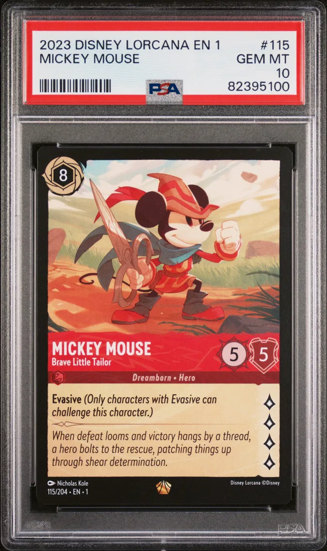 2023 #115 Mickey Mouse - Brave Little Tailor PSA 10 Disney Lorcana EN 1-the First Chapter