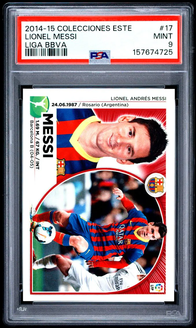 2014 #17 Lionel Messi PSA 9 Panini Colecciones Este Liga Bbva