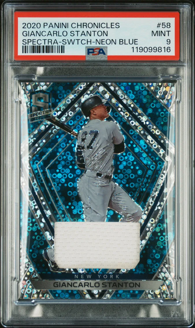 2020 #58 Giancarlo Stanton PSA 9 Panini Chronicles Spectra