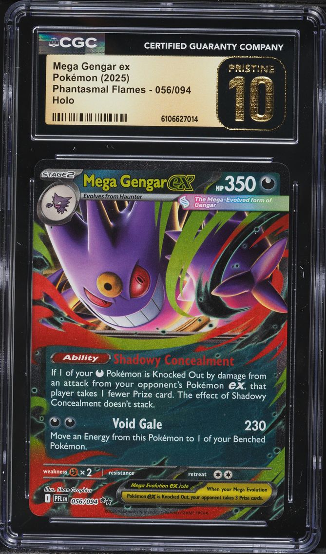 2025 #056 Mega Gengar EX CGC 10 Pristine Pfl EN-Phantasmal Flames Pokemon