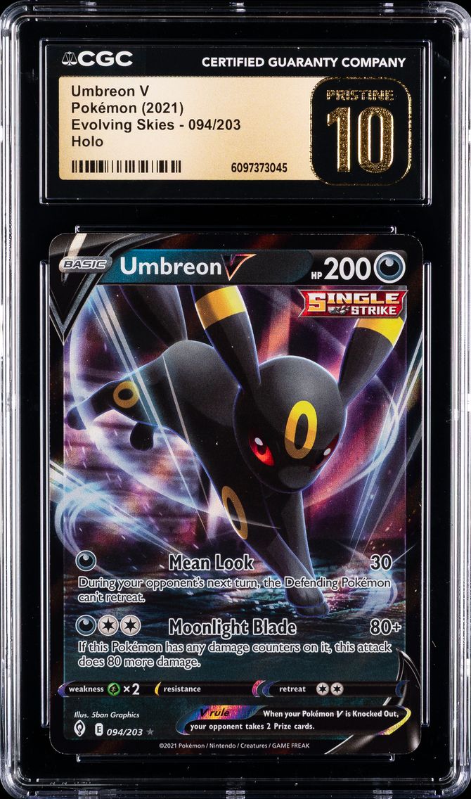 2021 #094 Umbreon V CGC 10 Pristine Sword & Shield Evolving Skies Pokemon