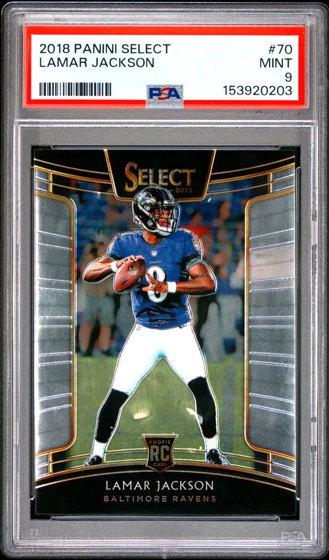 2018 #70 Lamar Jackson PSA 9 Panini Select