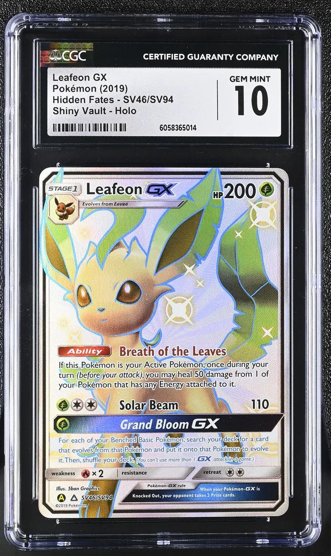 2019 #SV46 Full Art/Leafeon GX CGC 10 Sun & Moon Hidden Fates Pokemon