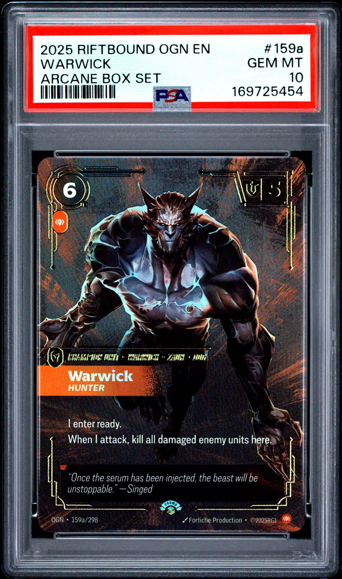 2025 #159a Warwick - Hunter PSA 10 Riftbound: League of Legends Ogn-Origins