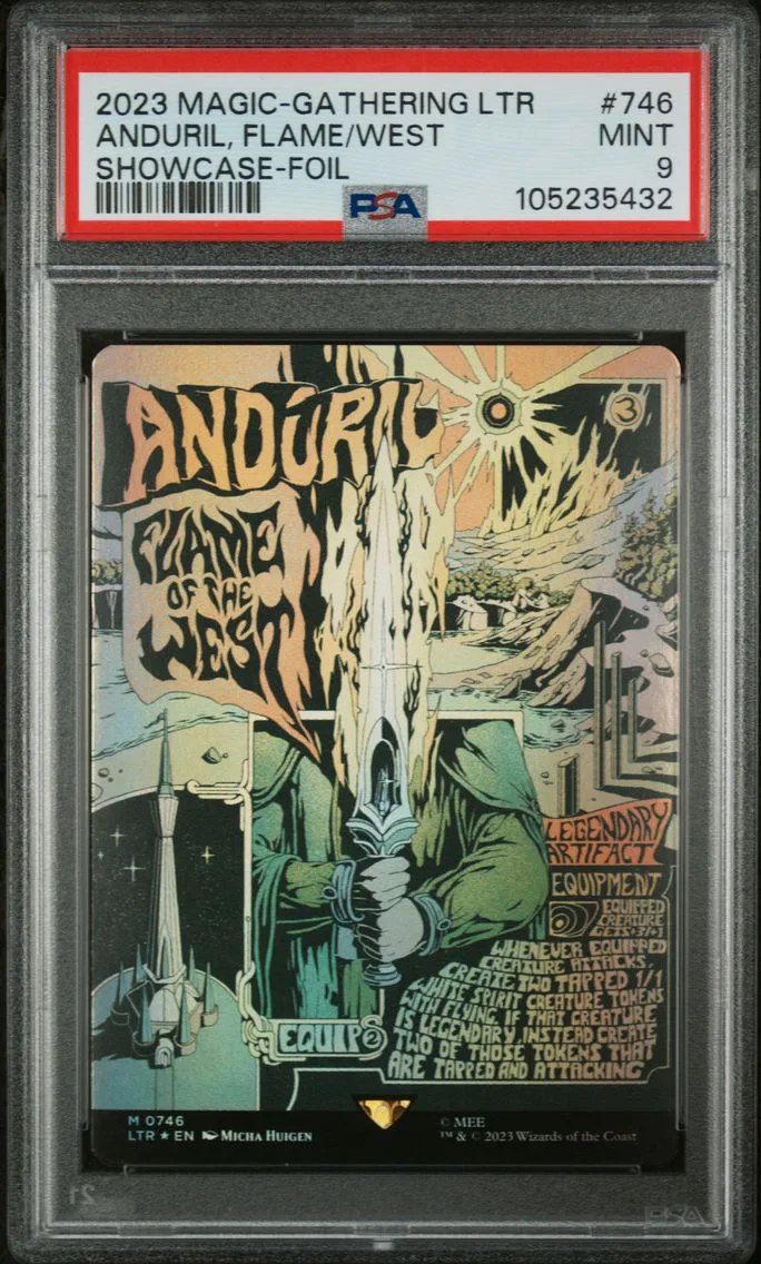 2023 #746 ANDURIL, FLAME OF THE WEST PSA 9 MAGIC THE GATHERING TALES OF MIDDLE-EARTH | SHOWCASE-FOIL