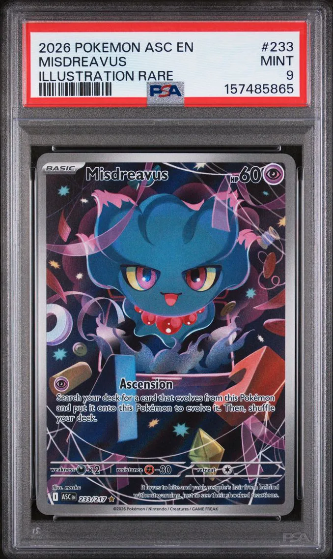 2026 #233 Misdreavus PSA 9 Asc EN-Ascended Heroes