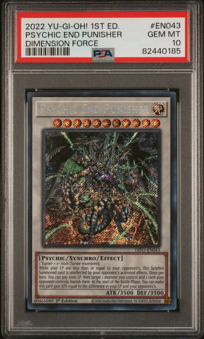2022 #EN043 Psychic End Punisher 1st Edition PSA 10 YU-GI-Oh! Difo-Dimension Force