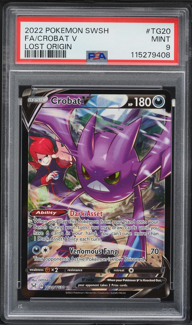 2022 #TG20 Full Art/Crobat V PSA 9 Sword & Shield Lost Origin Pokemon