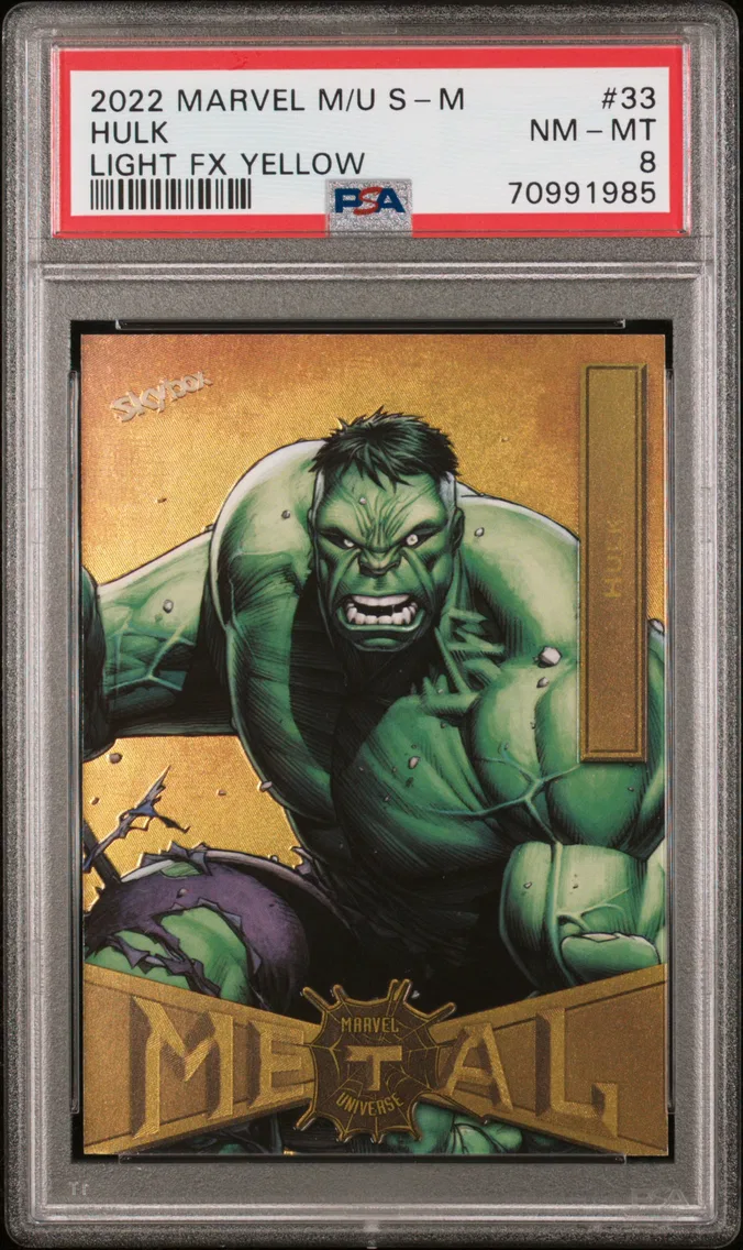 2022 #33 Hulk PSA 8 Skybox Marvel Metal Universe Spider-Man