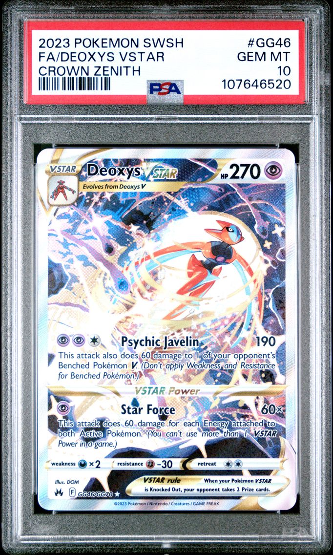 2023 #GG46 Full Art/Deoxys Vstar PSA 10 Sword and Shield Crown Zenith
