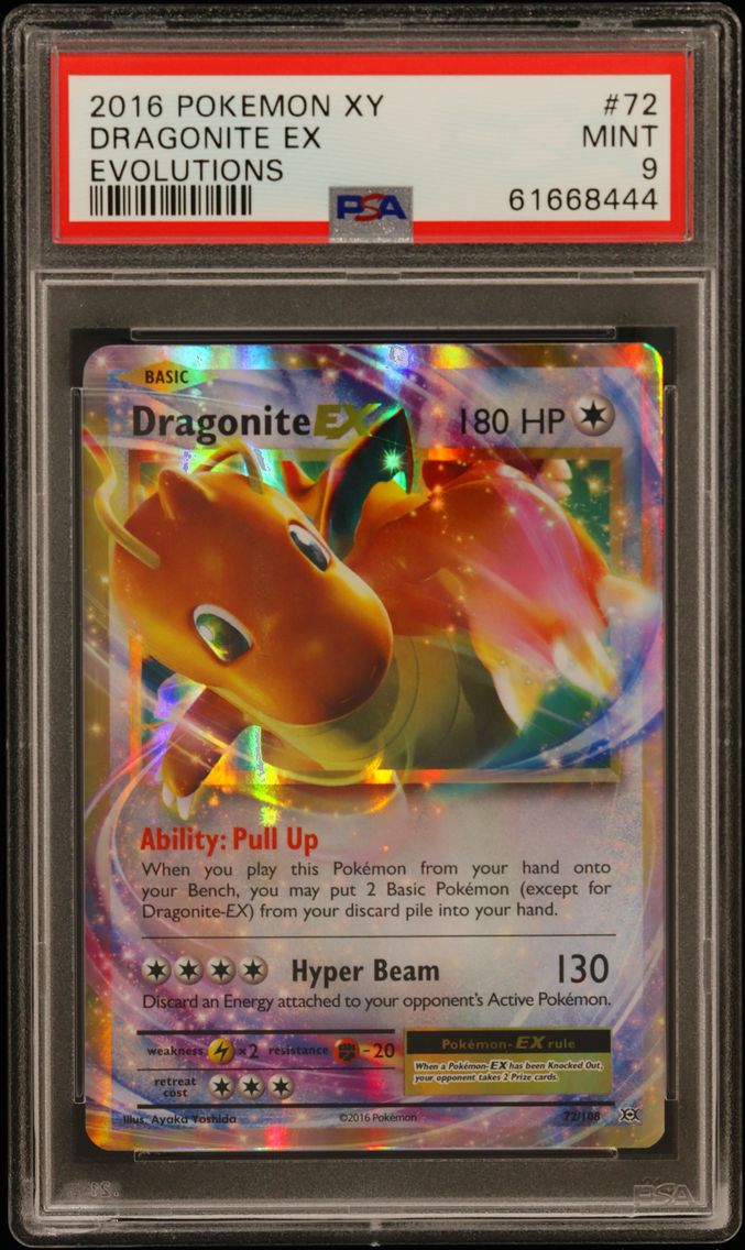 2016 #72 Dragonite EX PSA 9 XY Evolutions