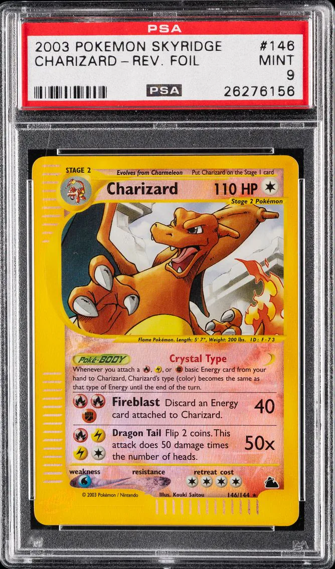 2003 #146 Charizard-Reverse Foil PSA 9 Skyridge Pokemon