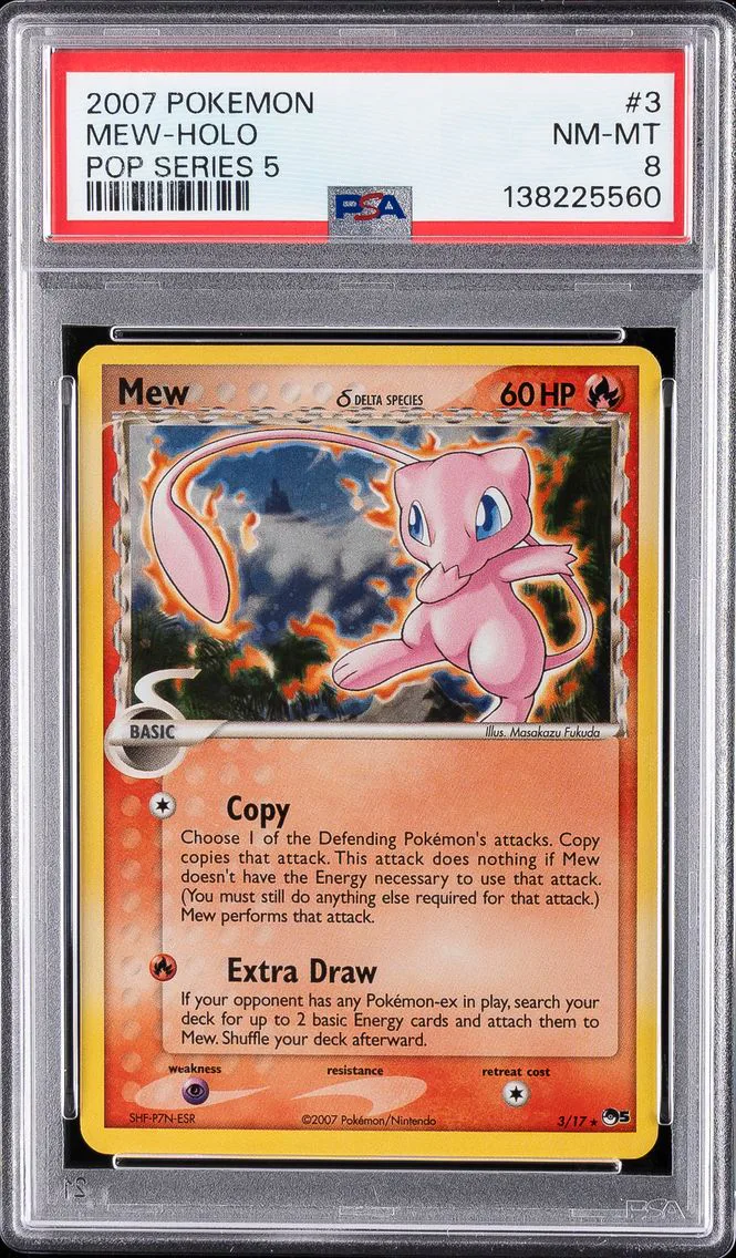 2007 #3 Mew-Holo PSA 8 Pop Series 5 Pokemon