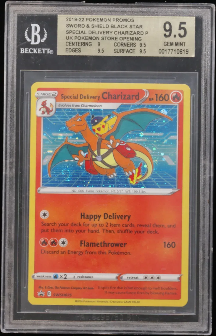 2019 #SWSH075 Special Delivery Charizard P/(UK Pok?mon Store Opening) BGS 9.5 Sword and Shield Black Star Promos