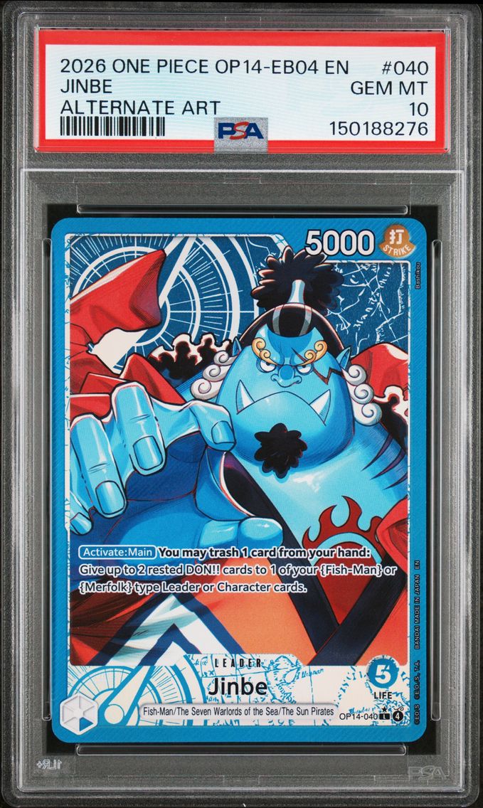 2026 #040 Jinbe PSA 10 One Piece OP14-EB04-the Azure Sea's Seven