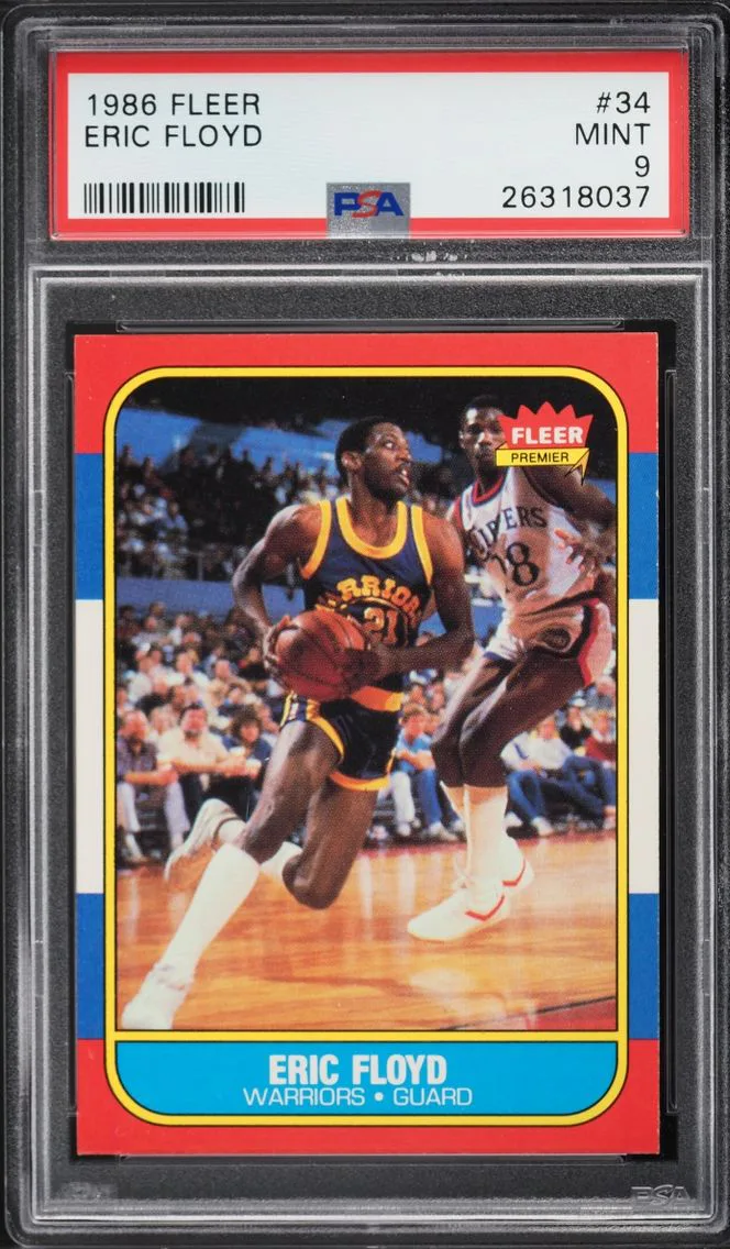 1986 Fleer Basketball Eric Floyd #34 PSA 9 MINT
