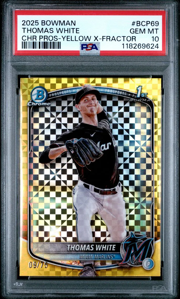 2025 #BCP69 Thomas White PSA 10 Bowman Chrome Prospects