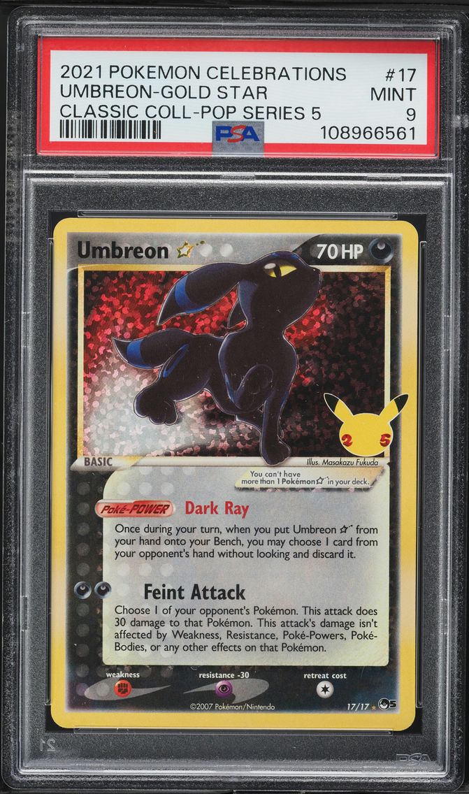 2021 #17 Umbreon-Gold Star PSA 9 Celebrations Classic Collection Pokemon