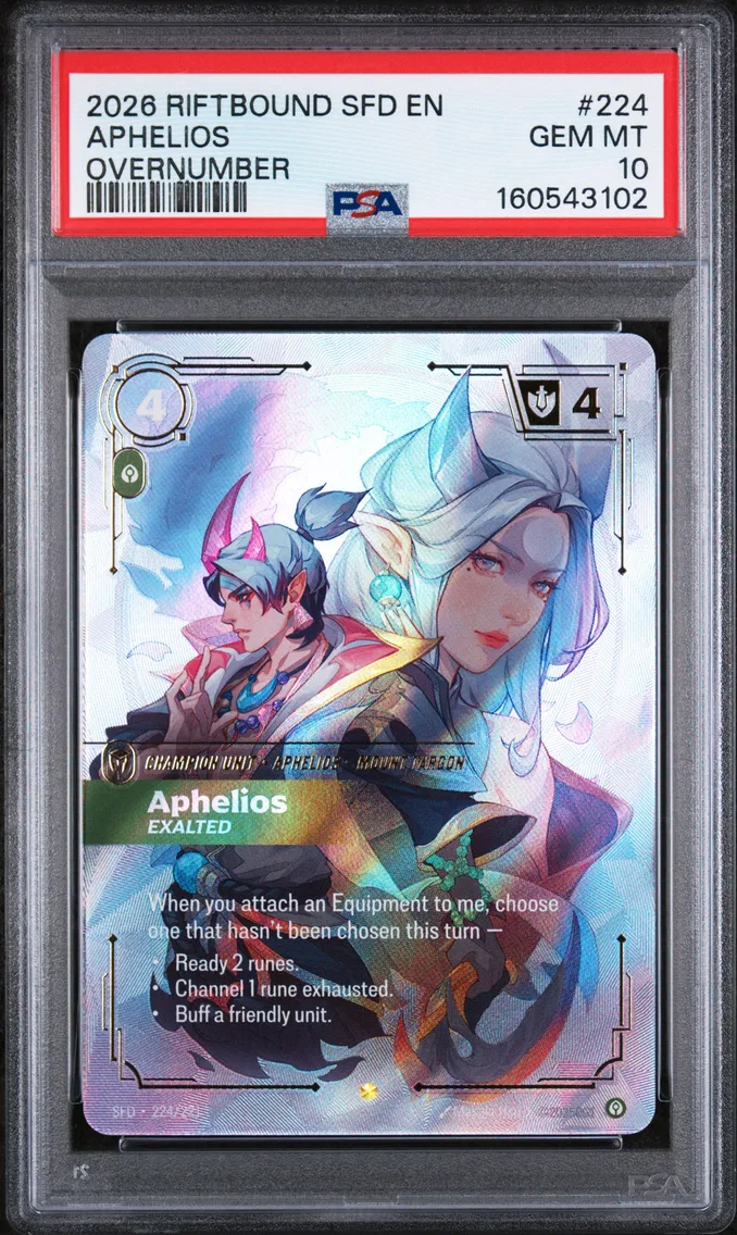 2026 #224 Aphelios - Exalted PSA 10 Riftbound: League of Legends Sfd-Spiritforged
