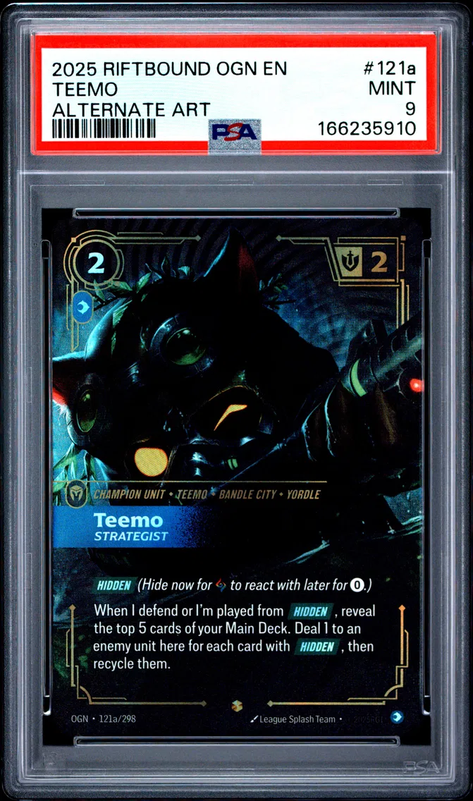2025 #121a Teemo - Strategist PSA 9 Riftbound: League of Legends Ogn-Origins