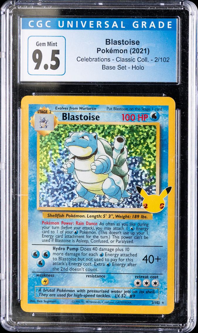 2021 #2 Blastoise-Holo CGC 10 Celebrations Classic Collection Pokemon