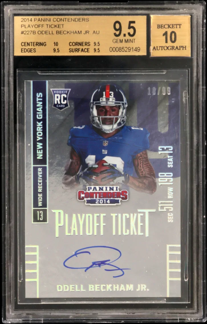 2014 #227B Odell Beckham Jr. AU/99 BGS 9.5 Panini Contenders Playoff Ticket