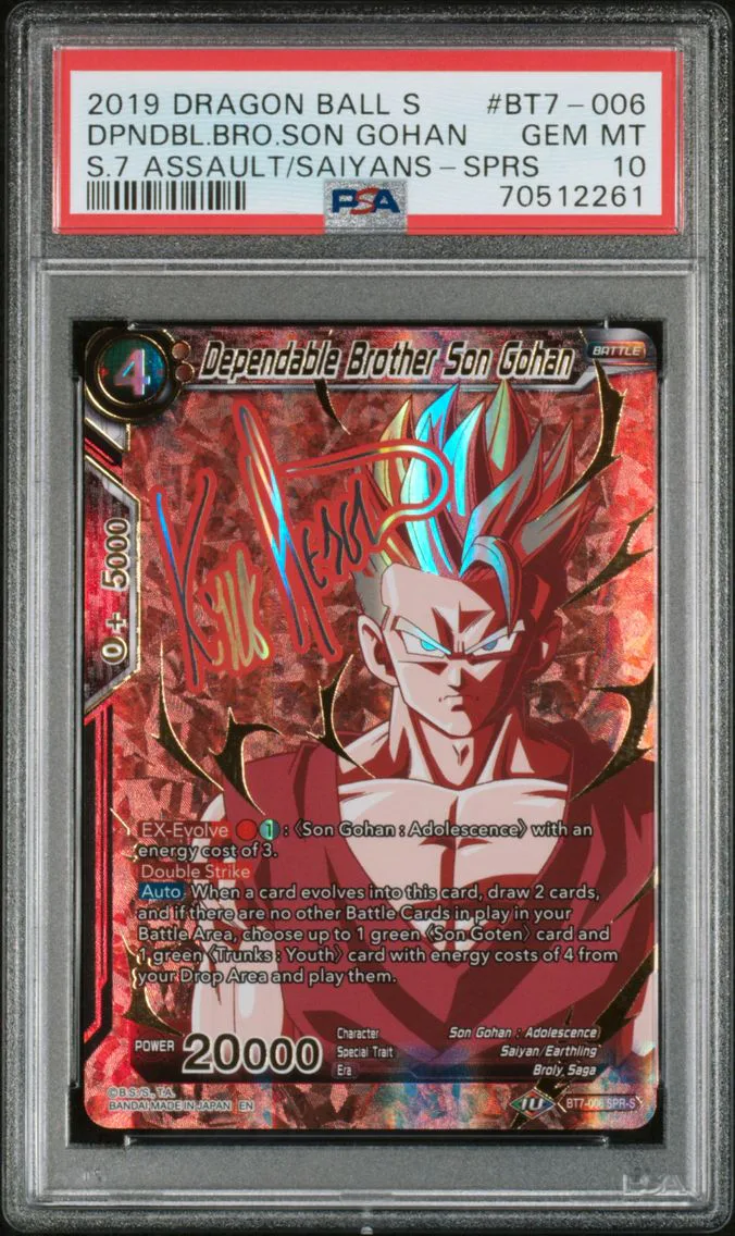 2019 #BT7-006 Dependable Brother Son Gohan PSA 10 Dragon Ball Super Card Game Series 7 Assault of the Saiyans Pokemon