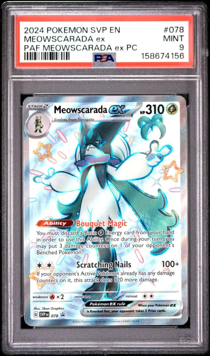 2024 #078 Meowscarada EX PSA 9 Svp EN-SV Black Star Promo