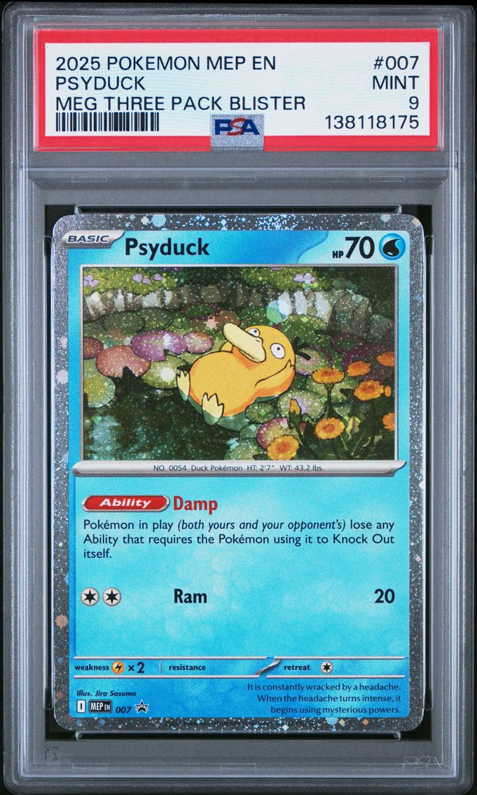 2025 #007 Psyduck PSA 9 Mep EN-Me Black Star Promo Pokemon