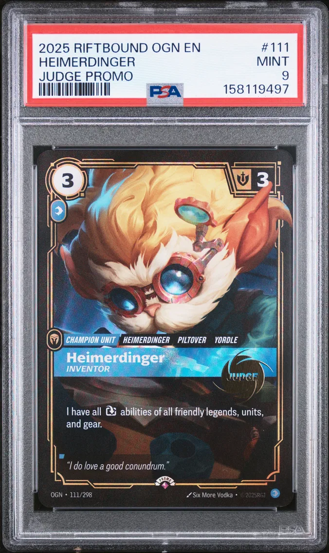 2025 #111 HEIMERDINGER PSA 9 Riftbound: League of Legends Ogn-Origins