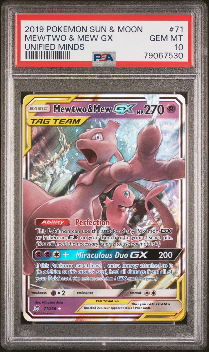 2019 #71 Mewtwo & Mew GX PSA 10 
