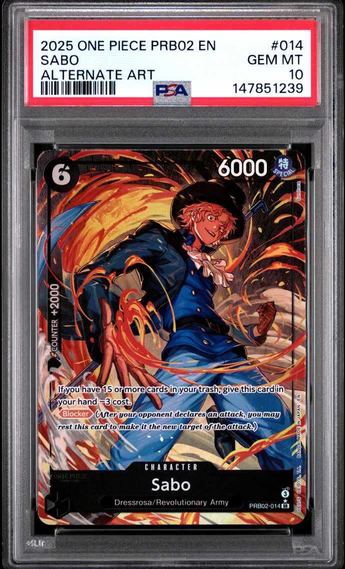2025 #014 Sabo PSA 10 One Piece PRB02-Premium Booster -One Piece Card the Best- Vol.2