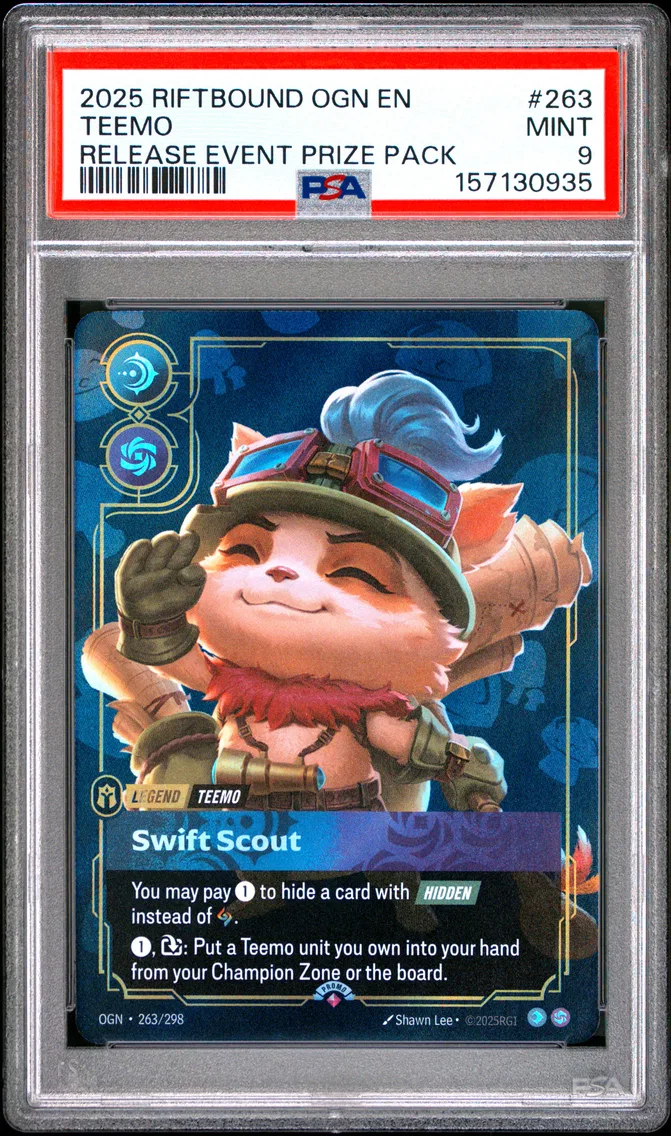 2025 #263 Teemo - Swift Scout PSA 9 Riftbound: League of Legends Ogn-Origins