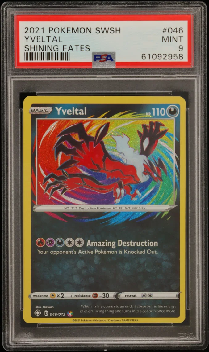 2021 #046 Yveltal PSA 9 Sword & Shield Shining Fates
