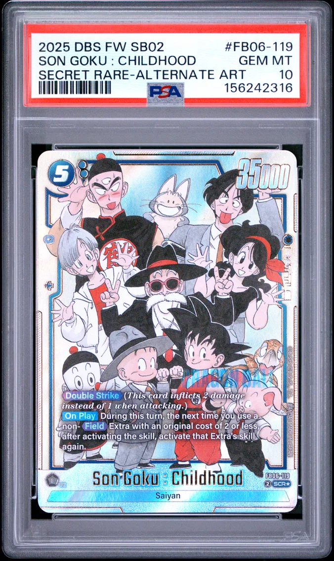 2025 #FB06-119 Son Goku : Childhood PSA 10 Dragon Ball Super Card Game Fusion World Manga Booster 02