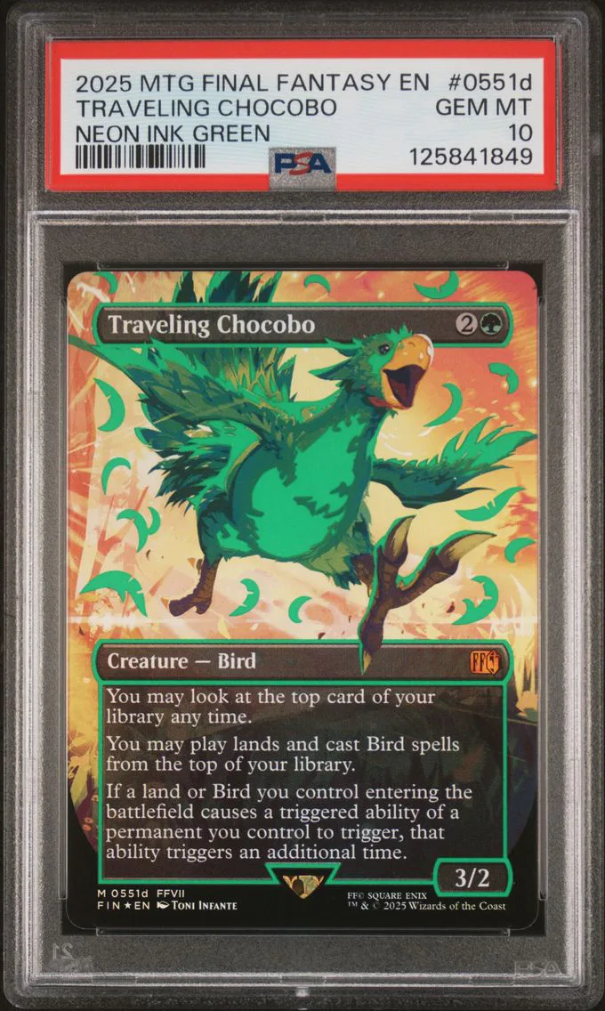 2025 #0551d Traveling Chocobo PSA 10 Final Fantasy Magic The Gathering