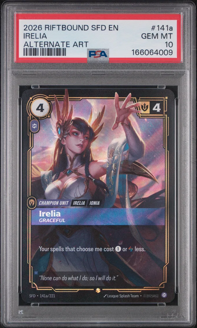2026 #141a Irelia - Graceful PSA 10 Riftbound: League of Legends Sfd-Spiritforged