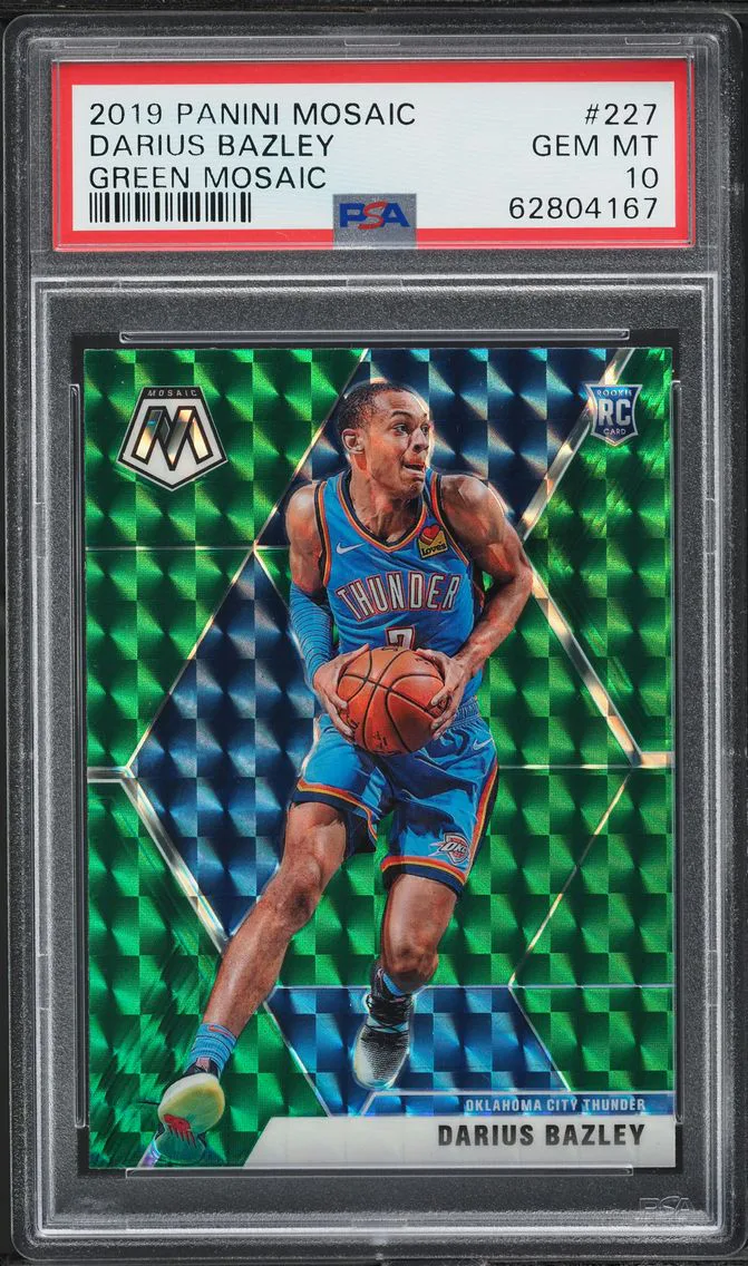 2019 Panini Mosaic Green Darius Bazley ROOKIE #227 PSA 10 GEM MINT