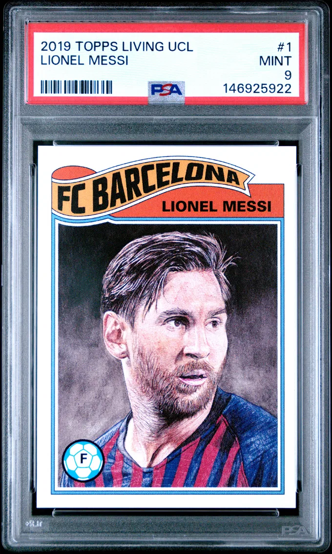 2019 #1 Lionel Messi PSA 9 Topps Living UEFA Champions League