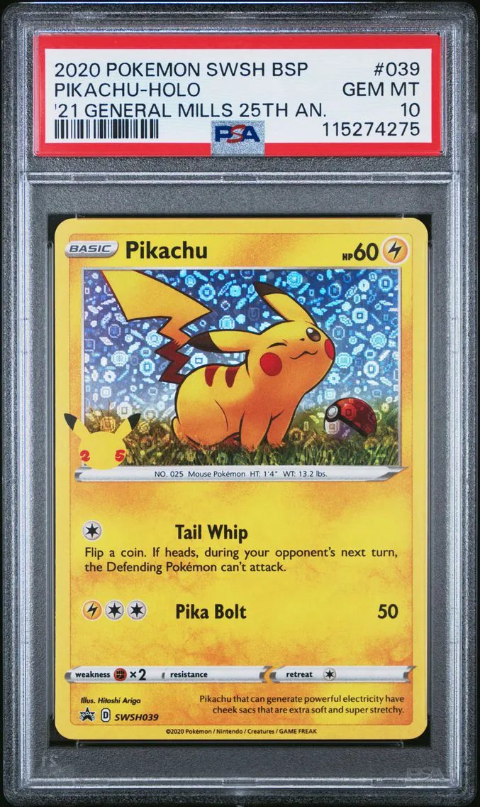 2020 #039 Pikachu-Holo PSA 10 Swsh Black Star Promo Pokemon