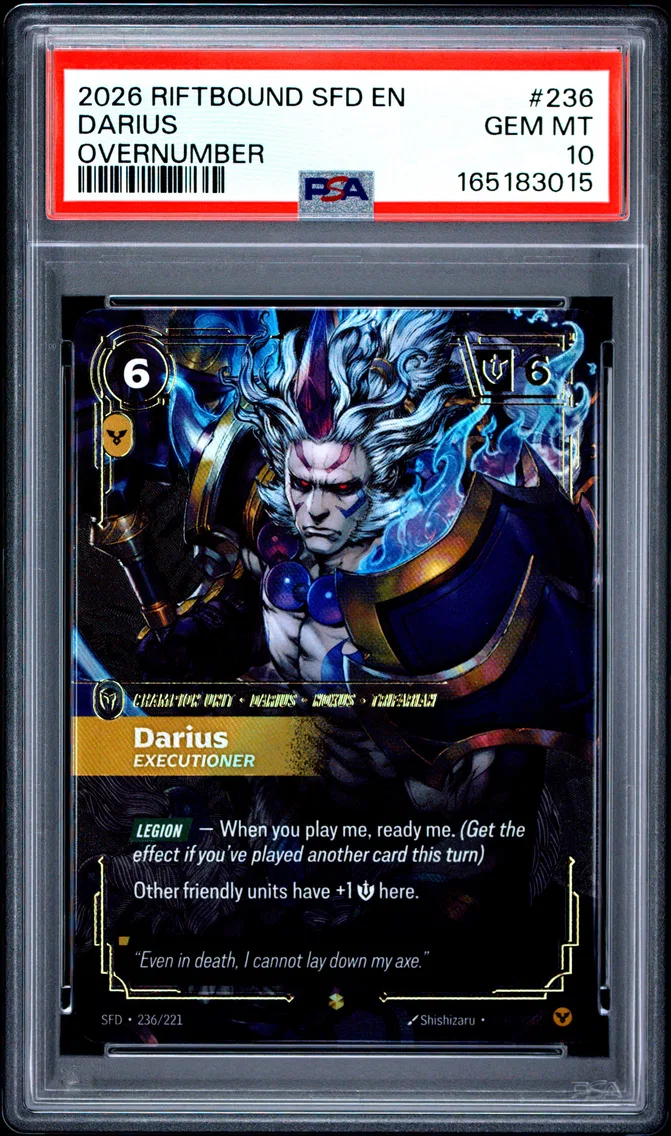 2026 #236 Darius - Executioner PSA 10 Riftbound: League of Legends Sfd-Spiritforged